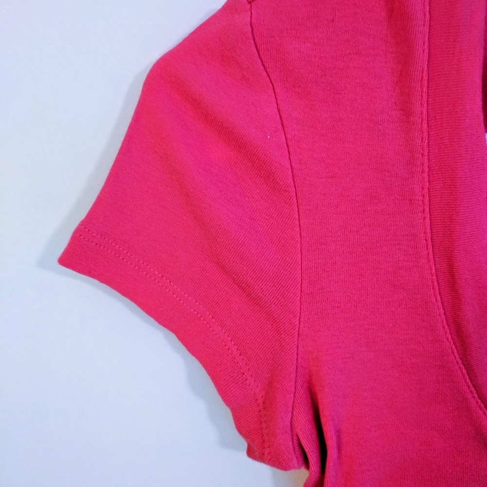 Old Navy ⭐ Hot Pink 💋 Body Con T-Shirt Top SM - Picture 3 of 5